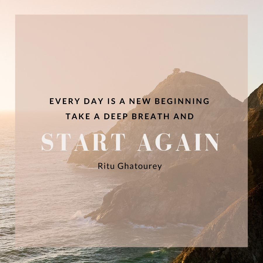 Every day is a new beginning take a deep breath and start again