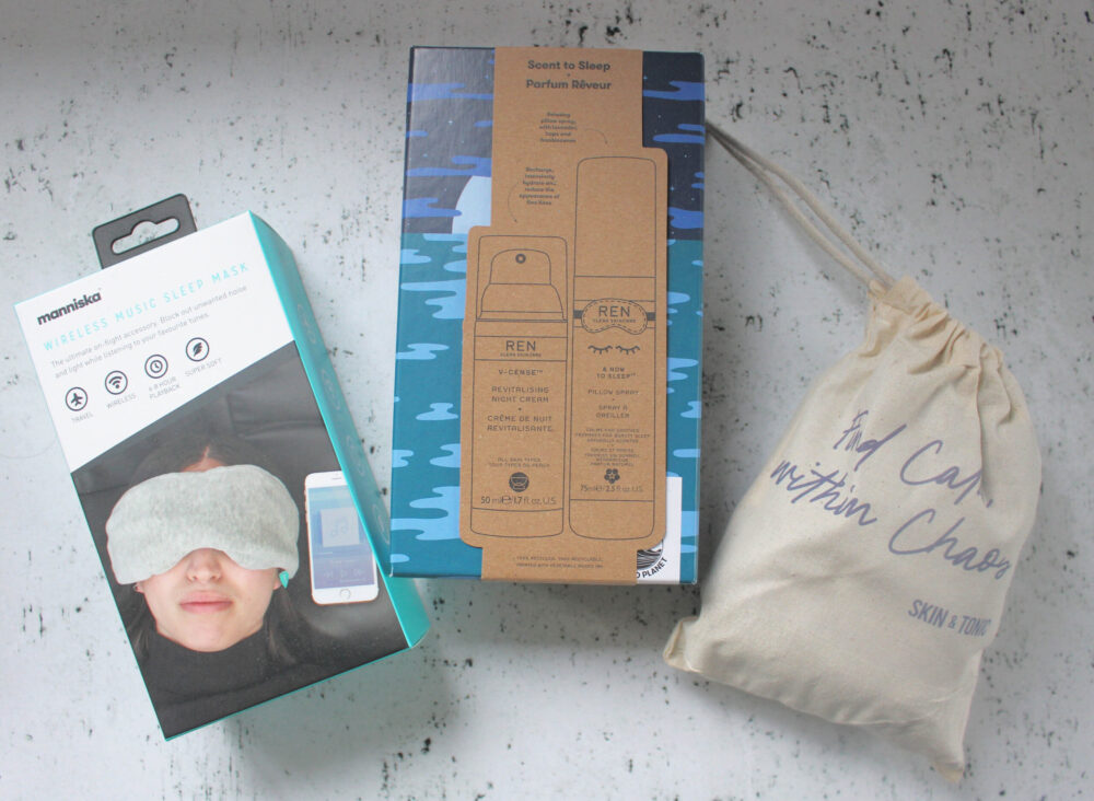 Night time help to sleep items from skin and tonic, ren and an audio eye mask