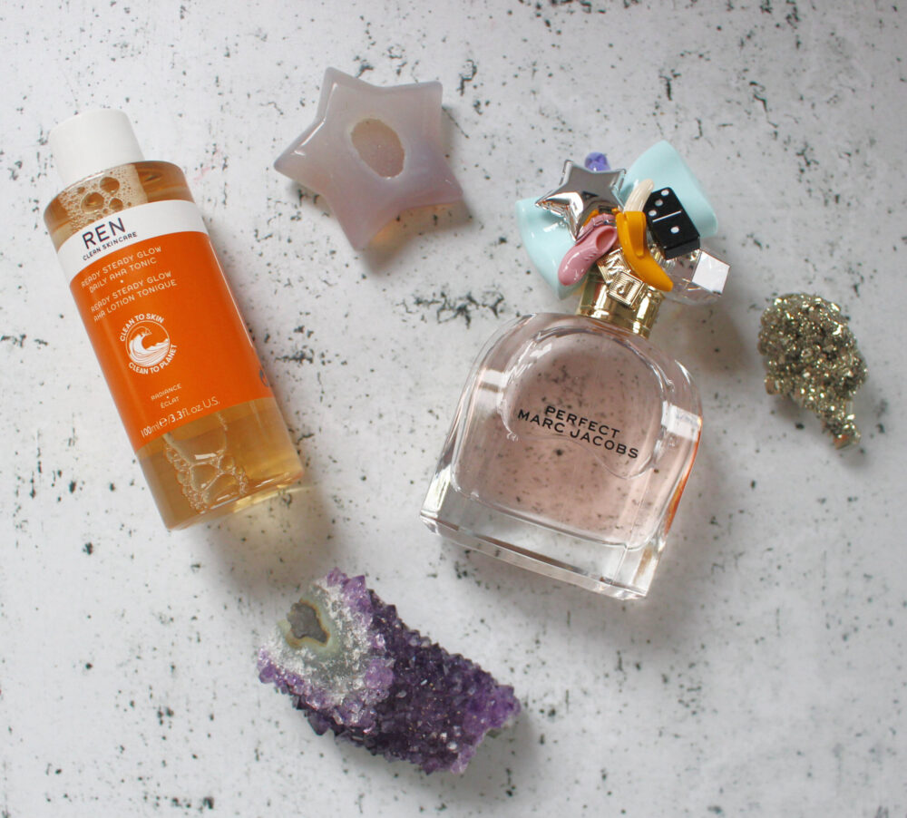 Ren Skin Tonic and Marc Jacobs Perfect Perfume Bottle