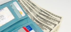 wallet with cards and money