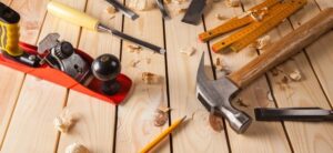 selection of DIY tools laid on the floor