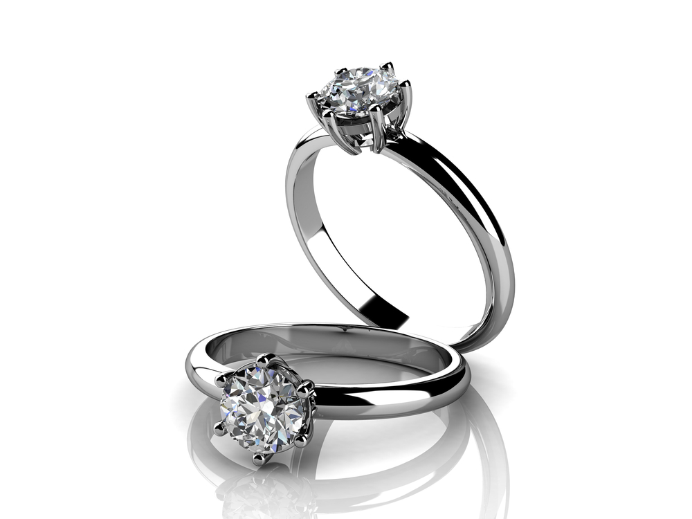 Jewellery ring on white background