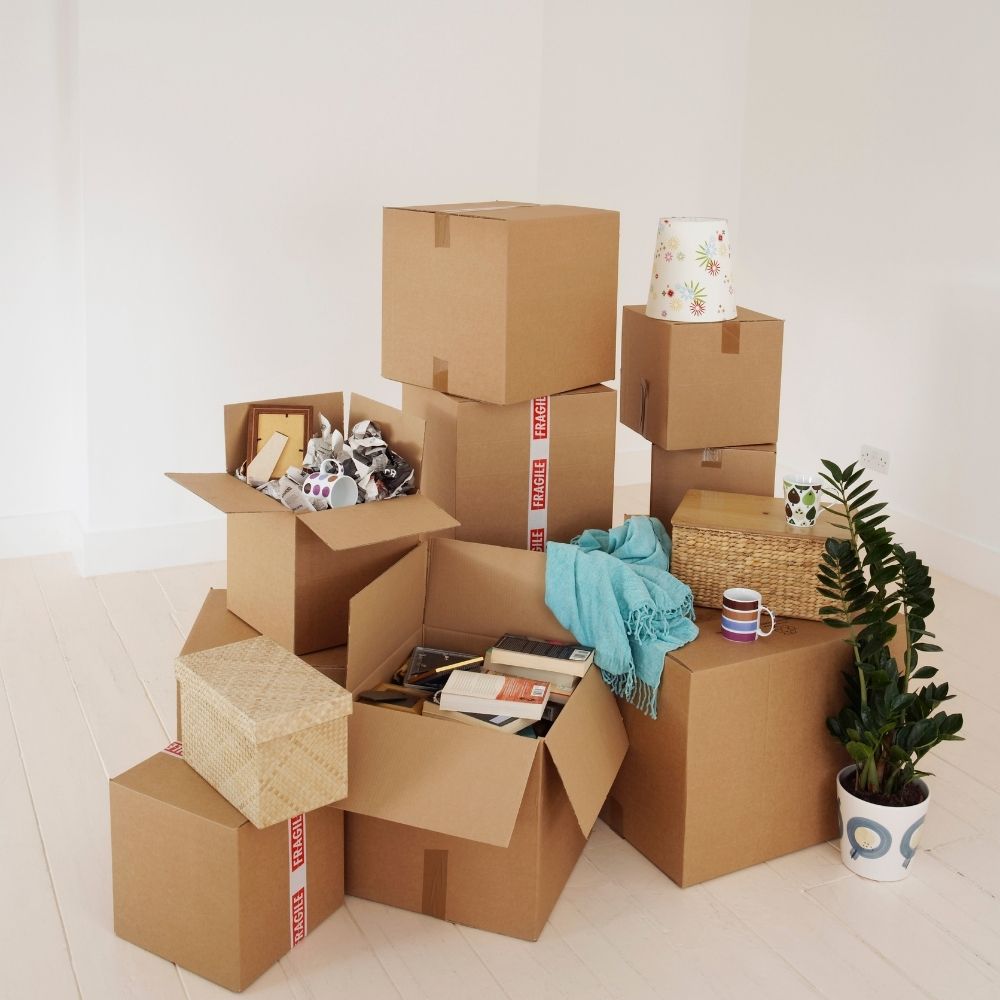 boxes packed up ready for moving