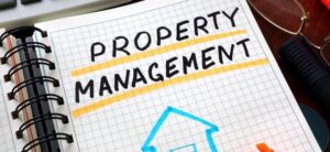 property management written on a notepad