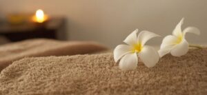 white flowers at a spa