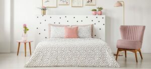 pastel bedroom set up