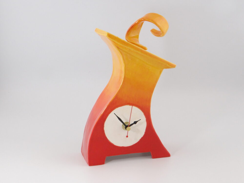 Ceramic Mantel Clock by Peter Bowen Art