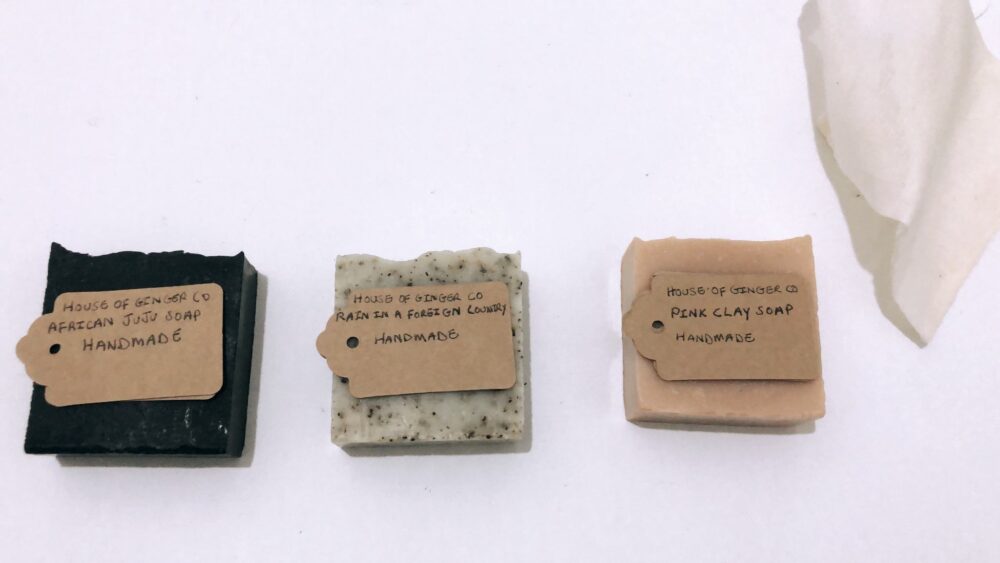 Charcoal Soap Hibiscus & Calamine Soap and Pink Clay Soap - Red Ochre Collection from House of Ginger Co