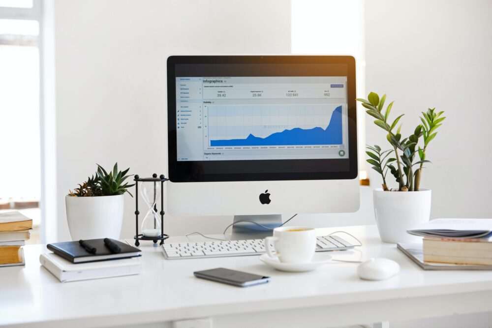 website statistics on a computer screen