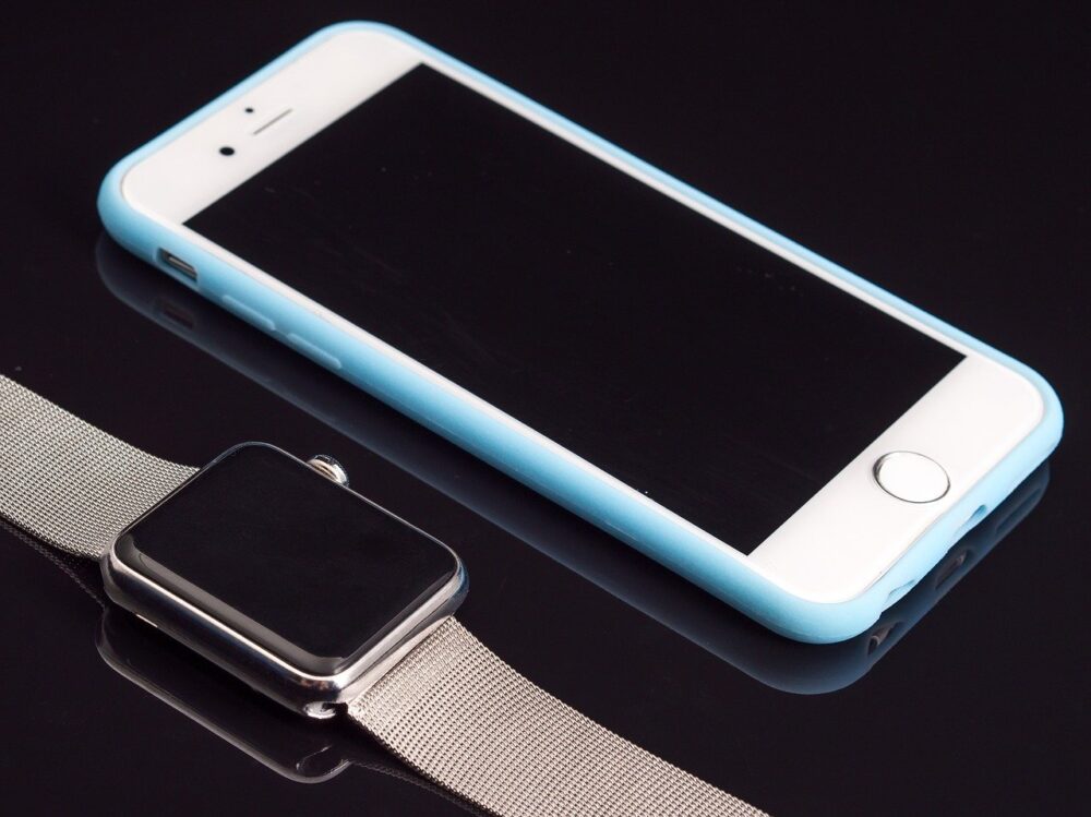 Image of a smart phone and watch.