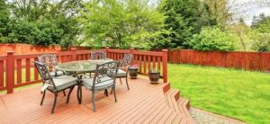 seating area in a garden