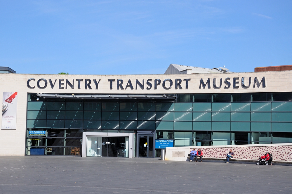 View of the Transport Museum in Millennium Place, Coventry, West Midlands, England, UK, Western Europe.