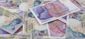 collection of five and twenty pound notes