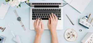 person working on a laptop