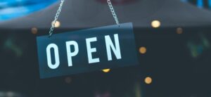 sign saying open