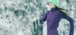 women running on a cold winters day