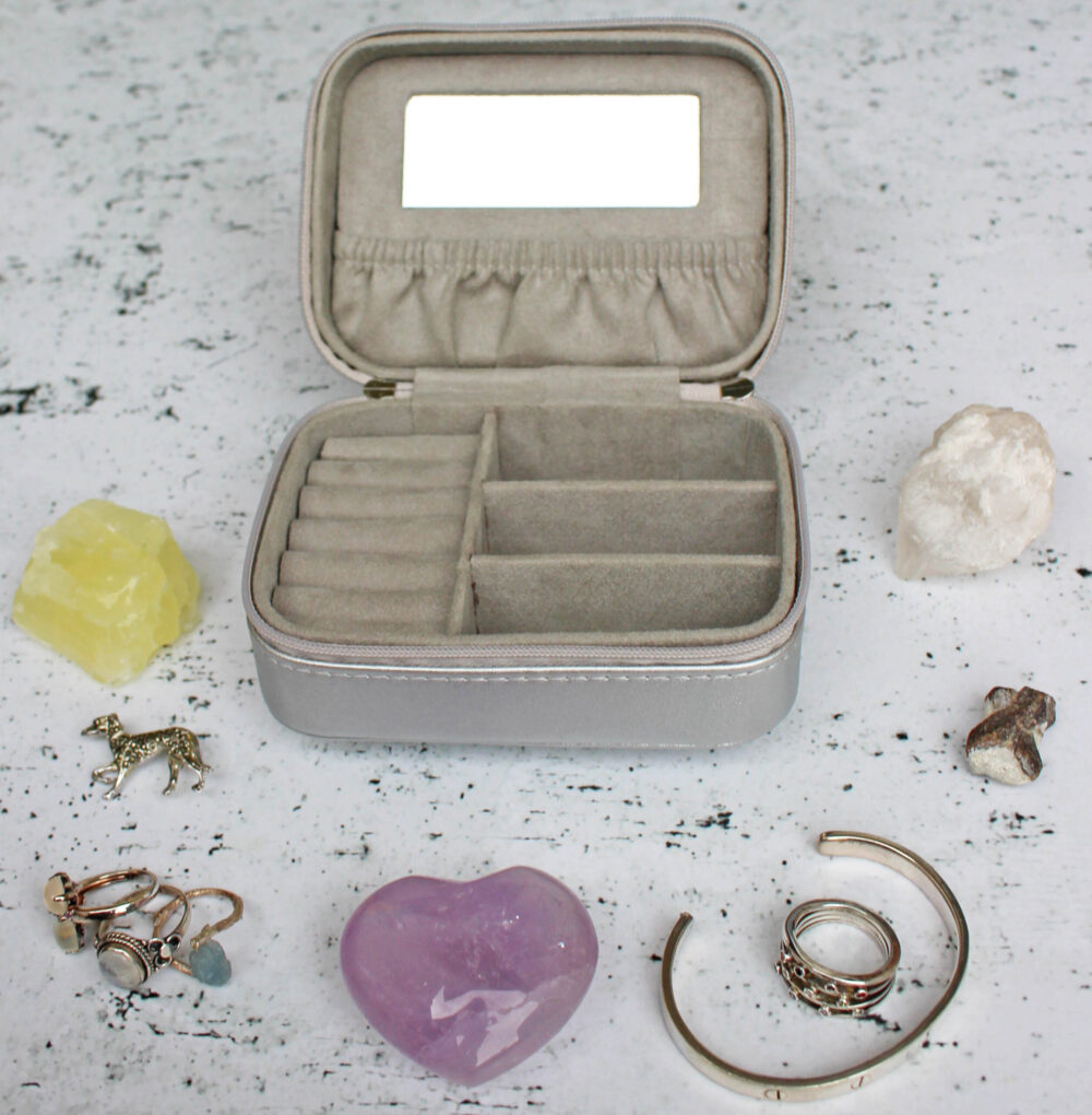 Treat Republic - Personalised Silver Travel Jewellery Case Open