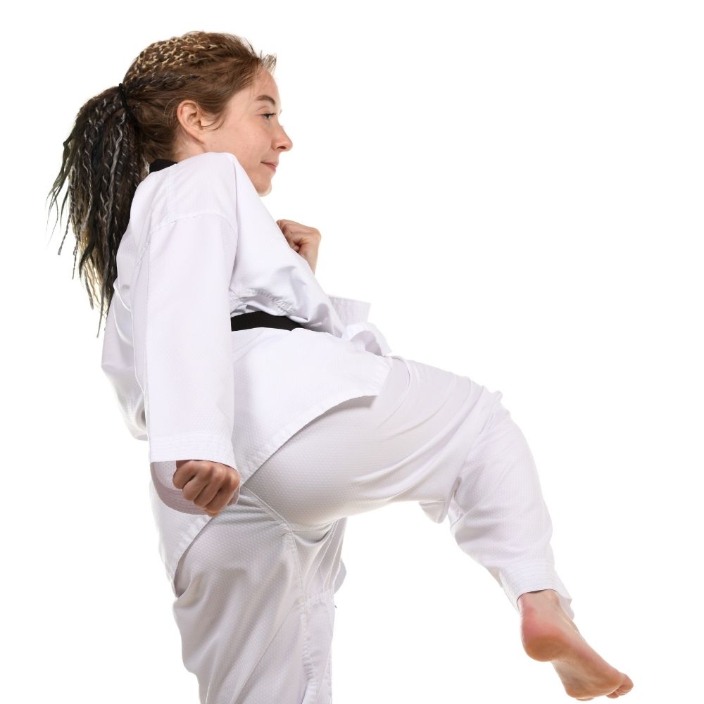 person being active partaking in karate