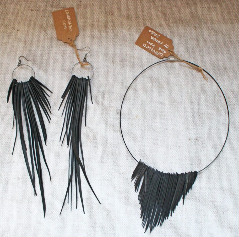 CLAUDIA Necklace and Ruthie Black Earrings from Laura Zabo