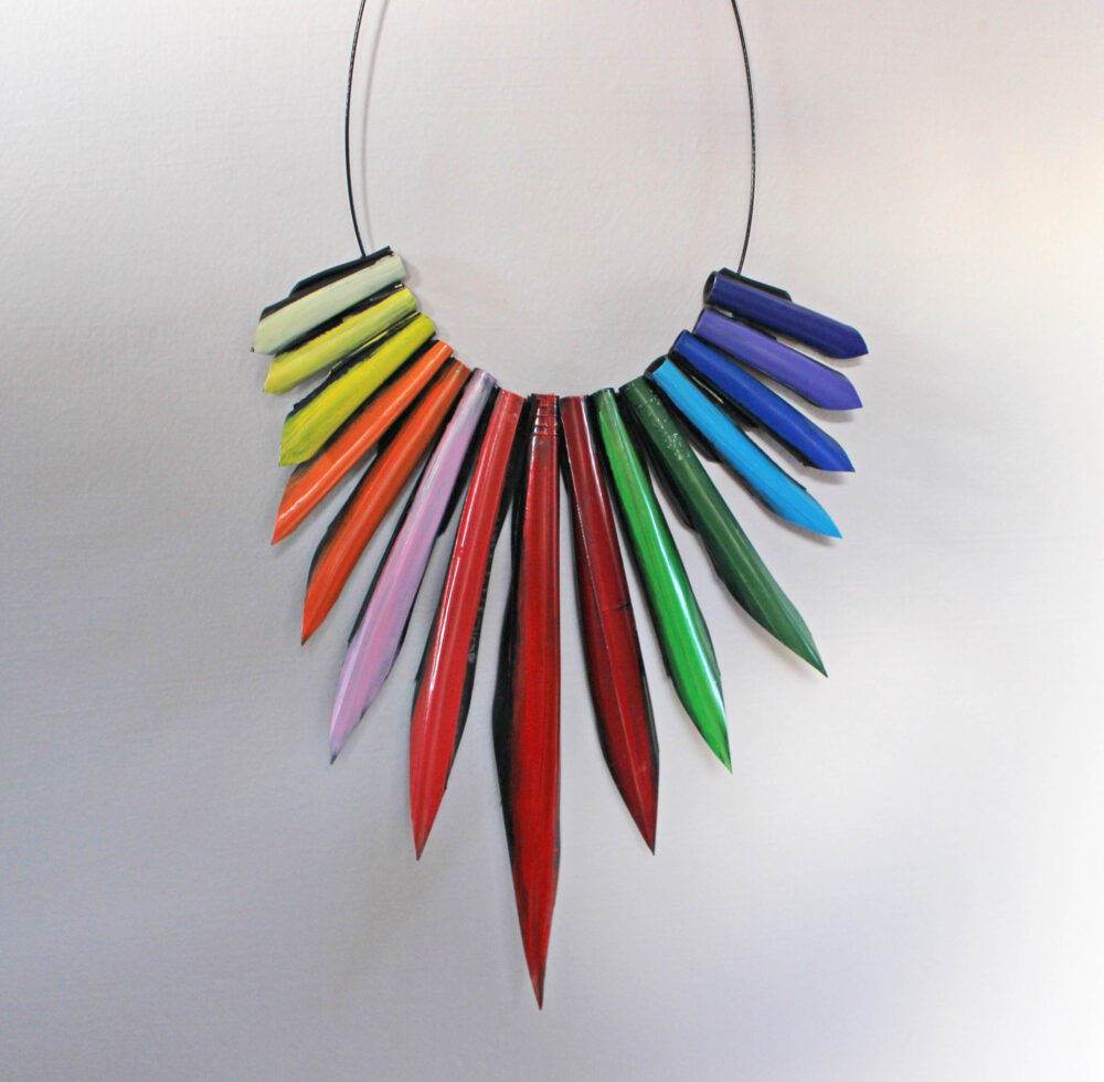 Laura Zabo Glamour Necklace - a Colourful necklace made from inner tubes