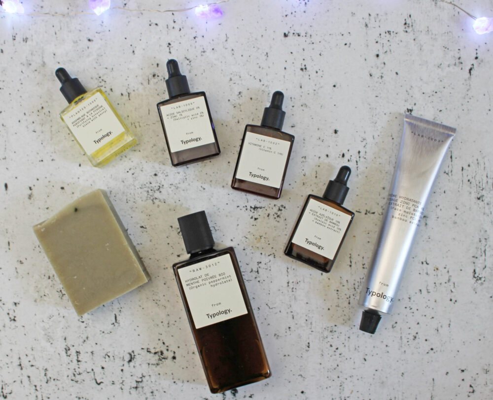 Typology Products Laid Down in a Flat Lay Style