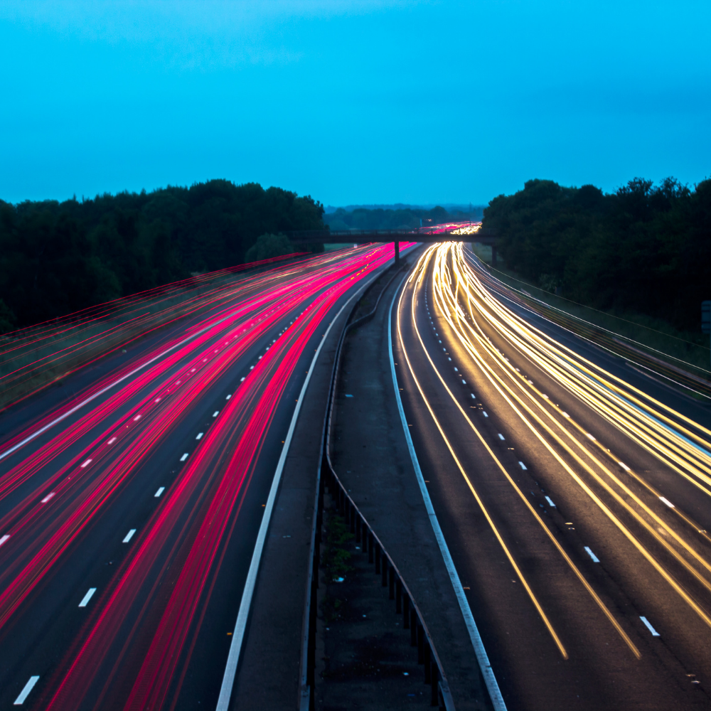 motorway at dusk