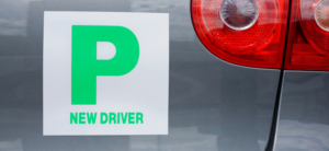 p plate on car