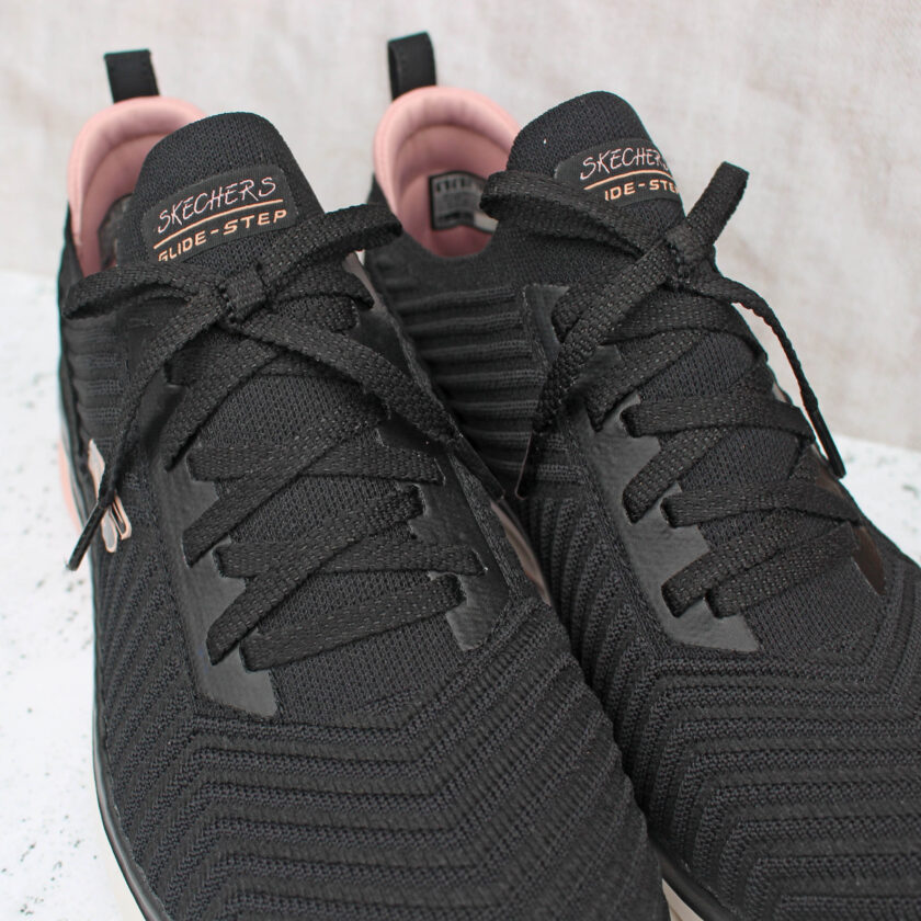 Skechers Glide-Step Sport Level Up Trainers close up of lace detailing