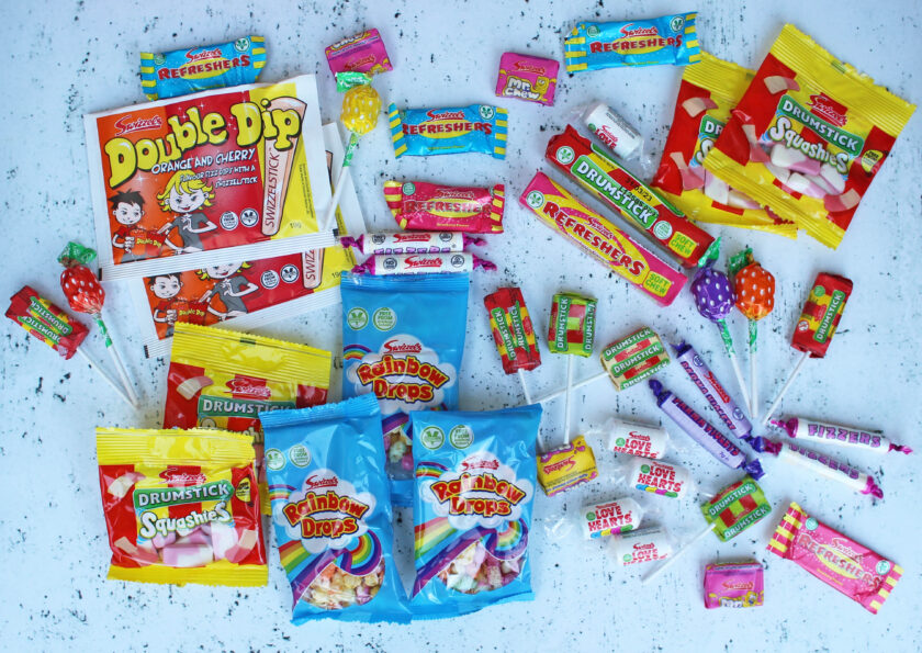 Swizzels sweets that feature within the personalised retro red sweet hamper
