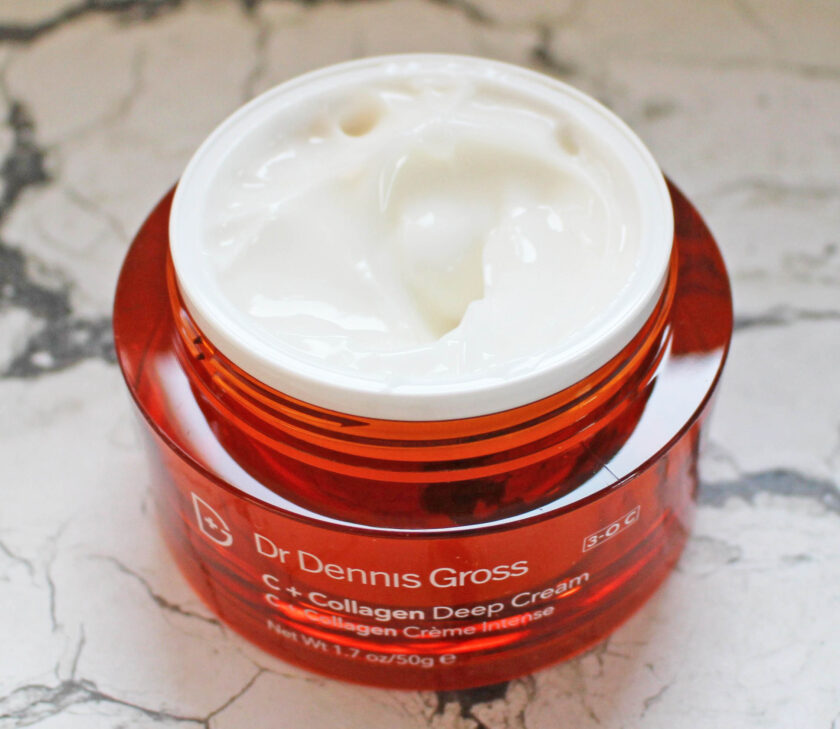 Dr Dennis Gross C Collagen Deep Cream Open Post to Show Cream Inside