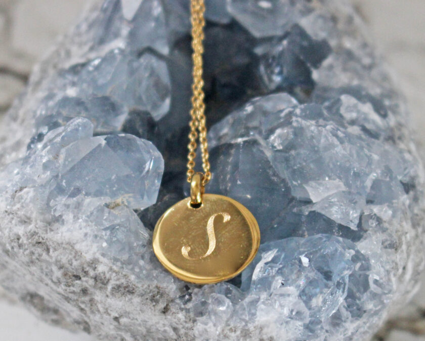 MYRI London Birth Flower Personalised Necklace Personalised with an S
