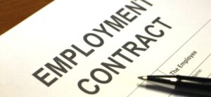 employment contract and pen