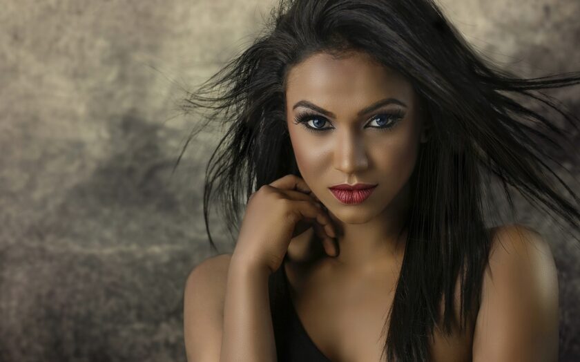 women with dark hair looking beautiful