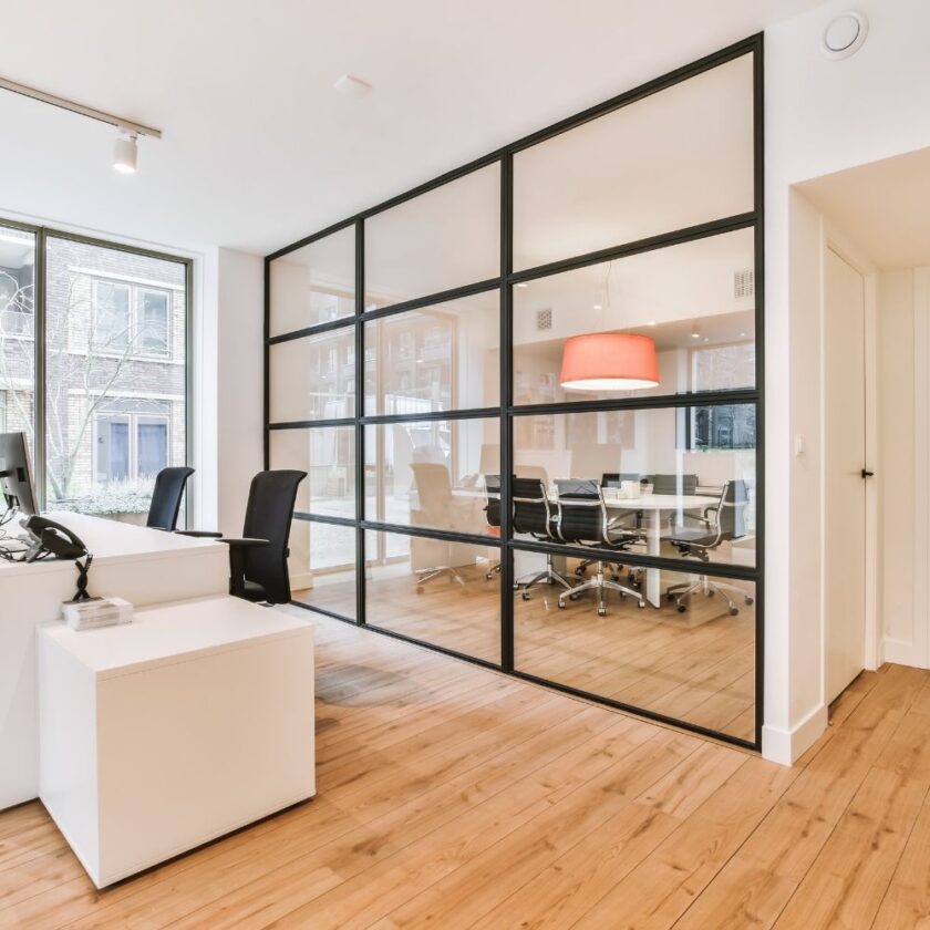 mirrors being used in an office space
