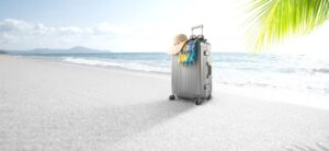 suitcase on a beach