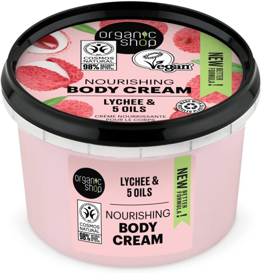 Organic Shop Pink Lychee and 5 Oils Body Cream, 250 ml