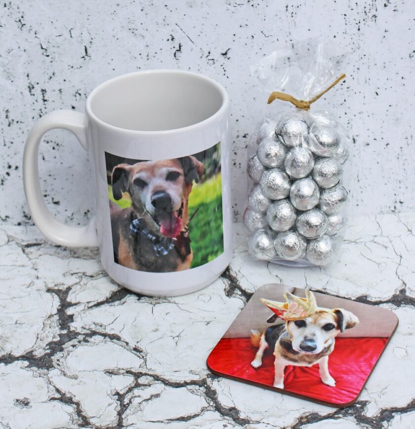 Printster Personalised Mug with Matching Coaster and Chocolate