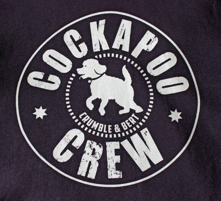 cockapoo crew logo close up from Crumble and Bert