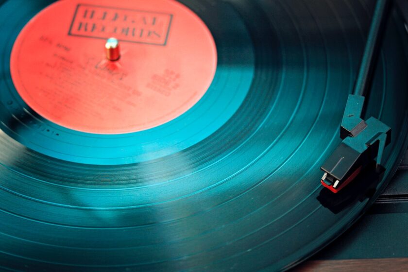 Blue vinyl record