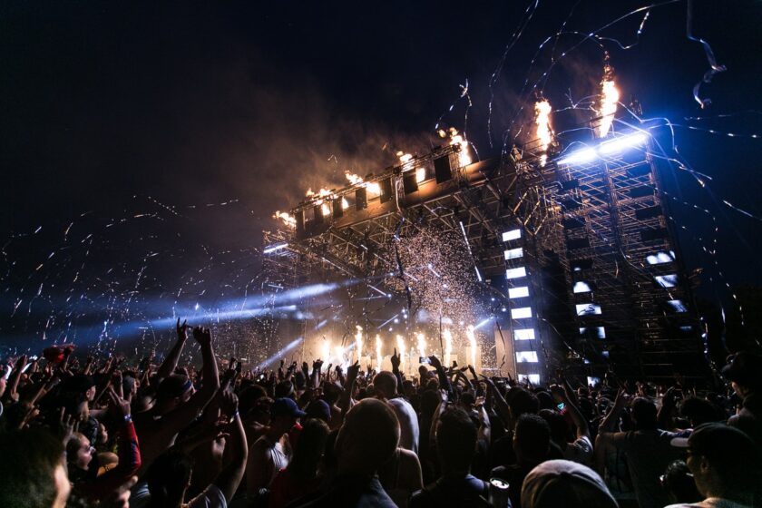 People having a good time at a festival