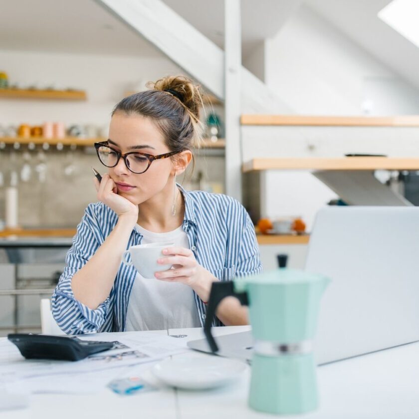 woman working out her home budget 