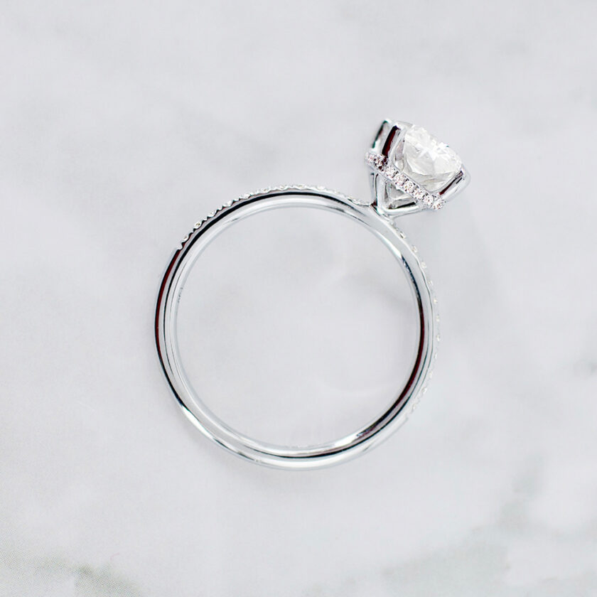 Lively 6.5mm lab diamond hidden halo engagement ring (1)