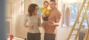 a family talking about home renovations