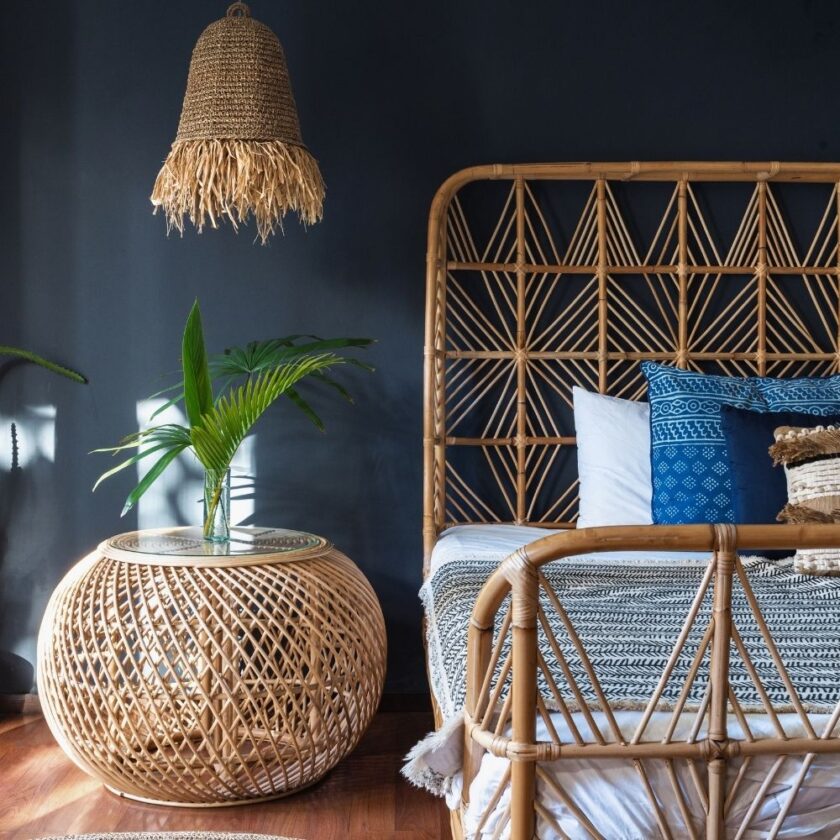 bedding using rattan furniture