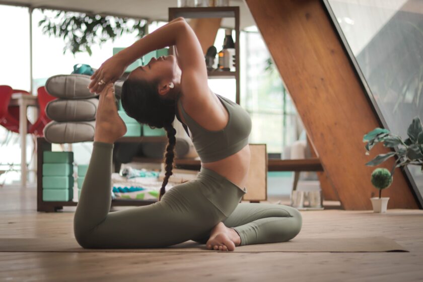 woman practising yoga