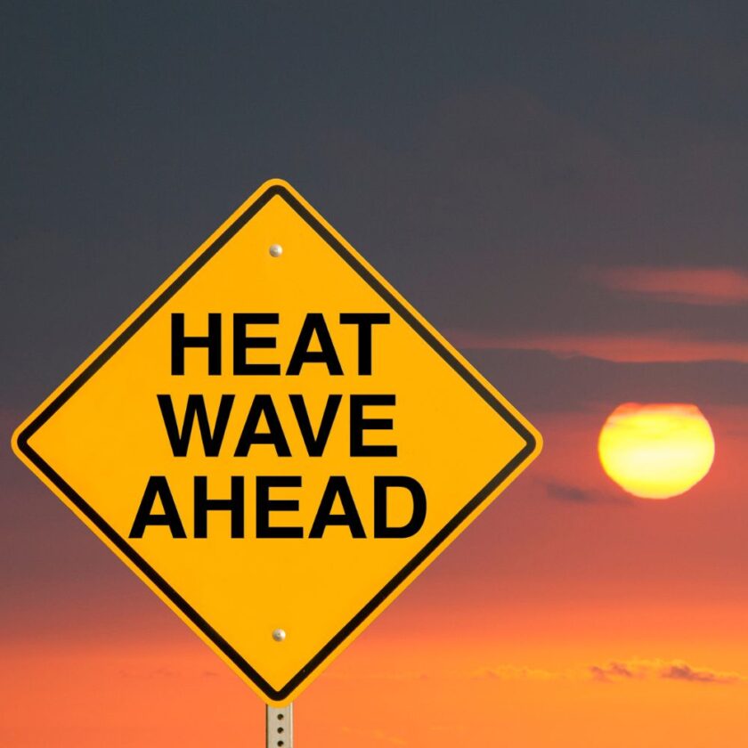 heat wave ahead sign 