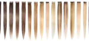 multiple colours of clip in hair extensions