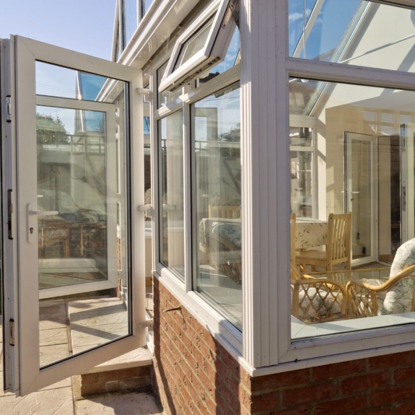 Conservatory with open door