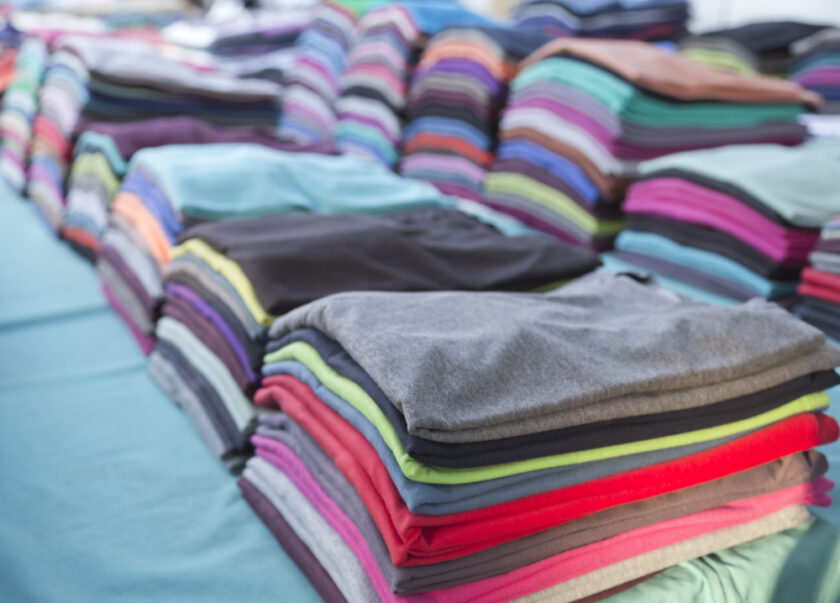 selection of tops in different colours