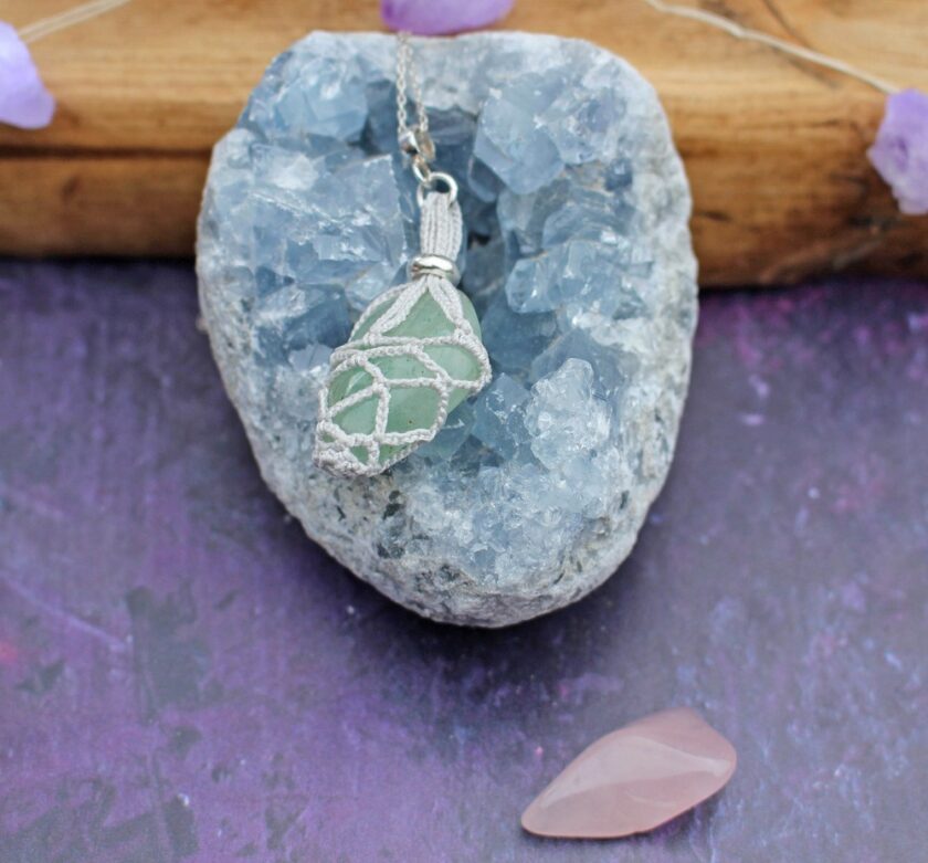Interchangeable crystal pouch necklace from Good Twine